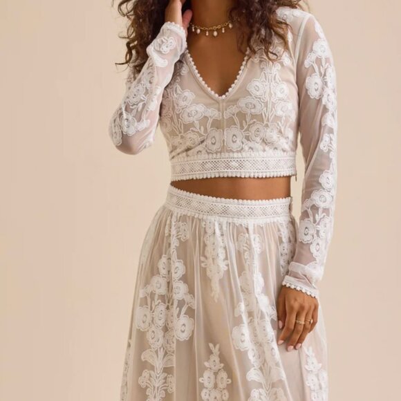 Altar'd State Dresses & Skirts - Arissa Embroidered Shirt and Maxi Skirt Set